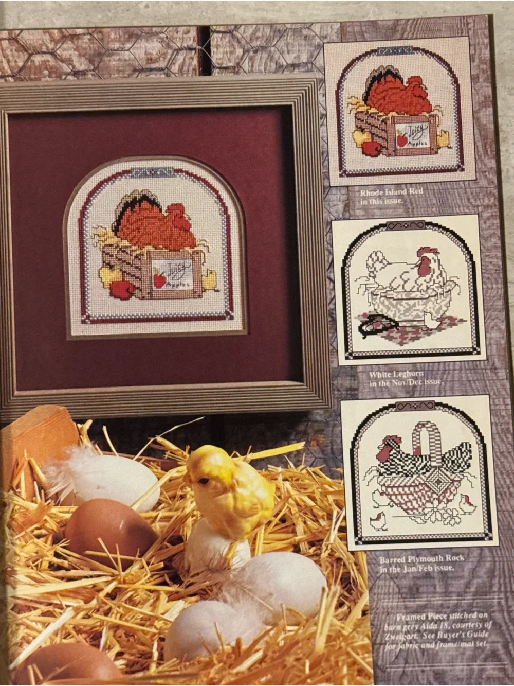 1988 Cross Stitch Country Crafts Magazine Sept/Oct Country Cow Sampler